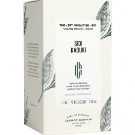 SIDI KAOUKI - Thé vert aromatisé BIO George Cannon - Boîte 20 sachets individuels