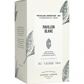 PAVILLON BLANC - Thé blanc aromatisé BIO George Cannon - Boîte 20 sachets individuels